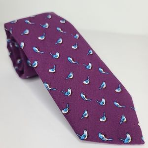 CROWN & IVY Purple Bird Tie.